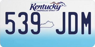 KY license plate 539JDM