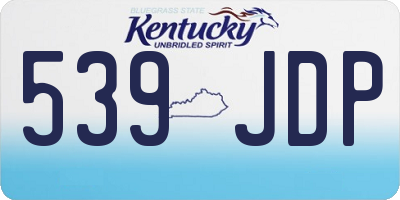 KY license plate 539JDP