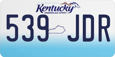 KY license plate 539JDR