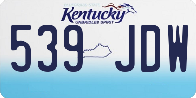 KY license plate 539JDW