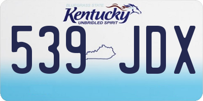 KY license plate 539JDX