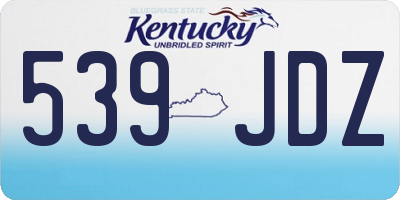 KY license plate 539JDZ