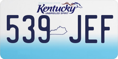 KY license plate 539JEF
