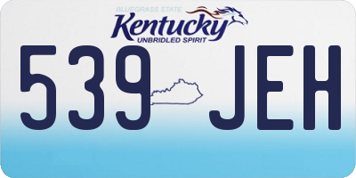KY license plate 539JEH