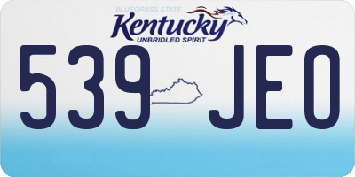 KY license plate 539JEO