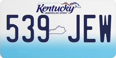 KY license plate 539JEW