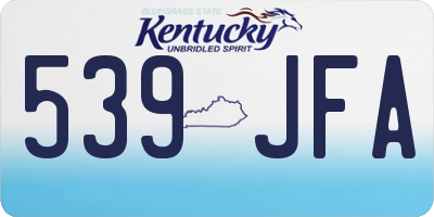 KY license plate 539JFA