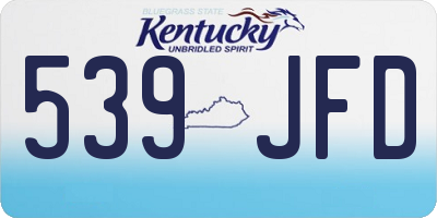 KY license plate 539JFD