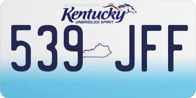 KY license plate 539JFF