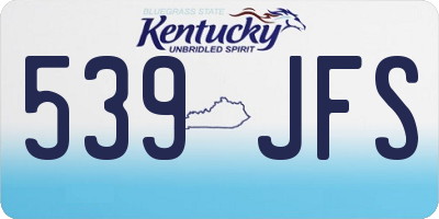 KY license plate 539JFS