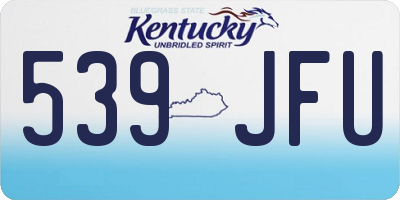 KY license plate 539JFU