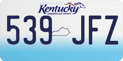 KY license plate 539JFZ