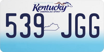 KY license plate 539JGG