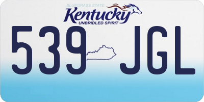 KY license plate 539JGL