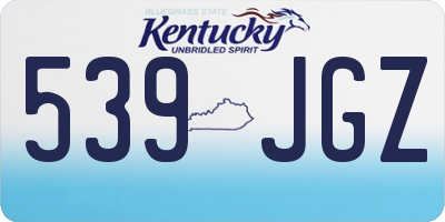 KY license plate 539JGZ