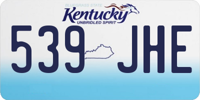 KY license plate 539JHE