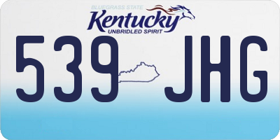 KY license plate 539JHG