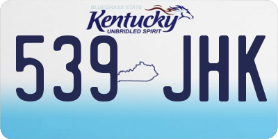 KY license plate 539JHK