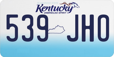 KY license plate 539JHO