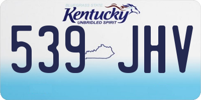 KY license plate 539JHV