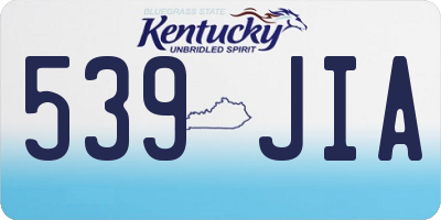 KY license plate 539JIA