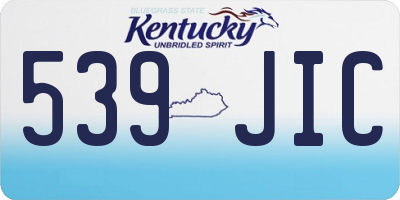 KY license plate 539JIC