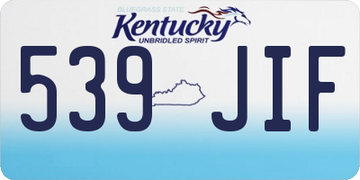 KY license plate 539JIF