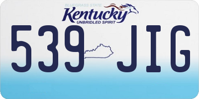 KY license plate 539JIG
