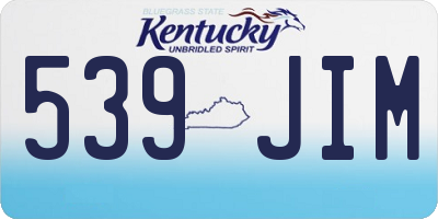 KY license plate 539JIM