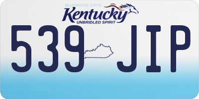 KY license plate 539JIP