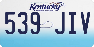 KY license plate 539JIV