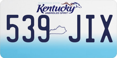 KY license plate 539JIX