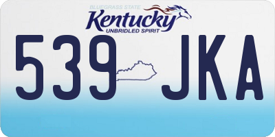 KY license plate 539JKA