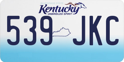 KY license plate 539JKC