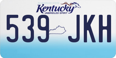 KY license plate 539JKH