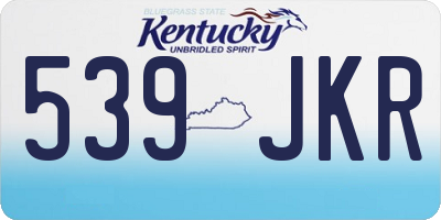 KY license plate 539JKR