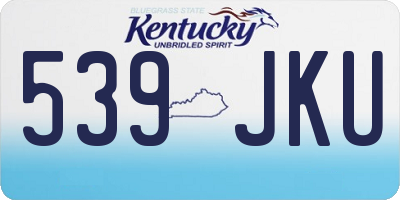 KY license plate 539JKU