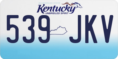 KY license plate 539JKV