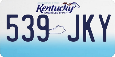 KY license plate 539JKY