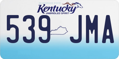 KY license plate 539JMA