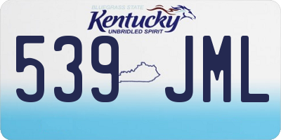 KY license plate 539JML