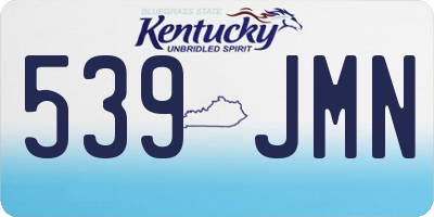 KY license plate 539JMN