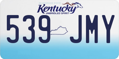 KY license plate 539JMY