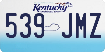 KY license plate 539JMZ