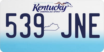 KY license plate 539JNE