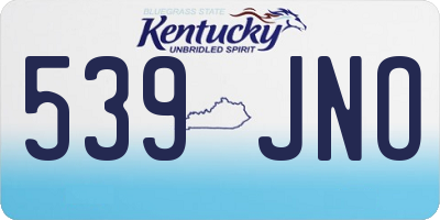 KY license plate 539JNO