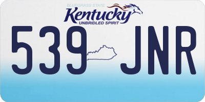 KY license plate 539JNR