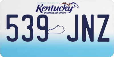 KY license plate 539JNZ