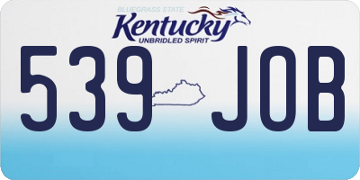 KY license plate 539JOB