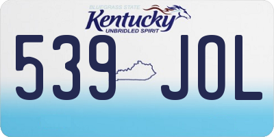 KY license plate 539JOL